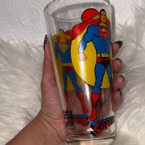 VINTAGE 1976 PEPSI SUPER SERIES SUPERMAN D.C. COMICS DRINKING GLASS